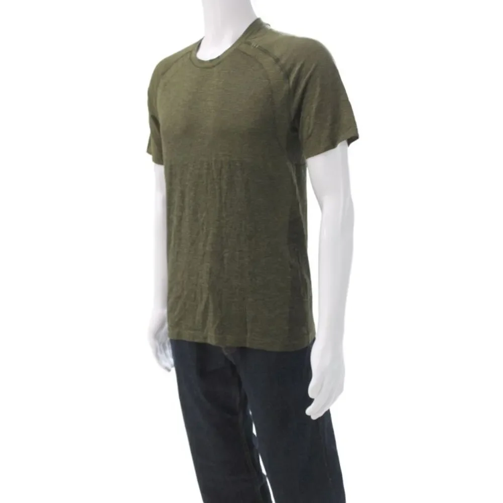 Lululemon Mens Green Basic T-Shirt Polyester Crew Neck Short Sleeve Size M